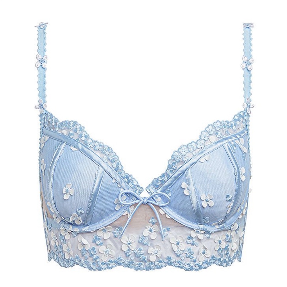 2 PIECE FOR LOVE & LEMONS Daisy Embroidered Bra thong set - Picture 5 of 7